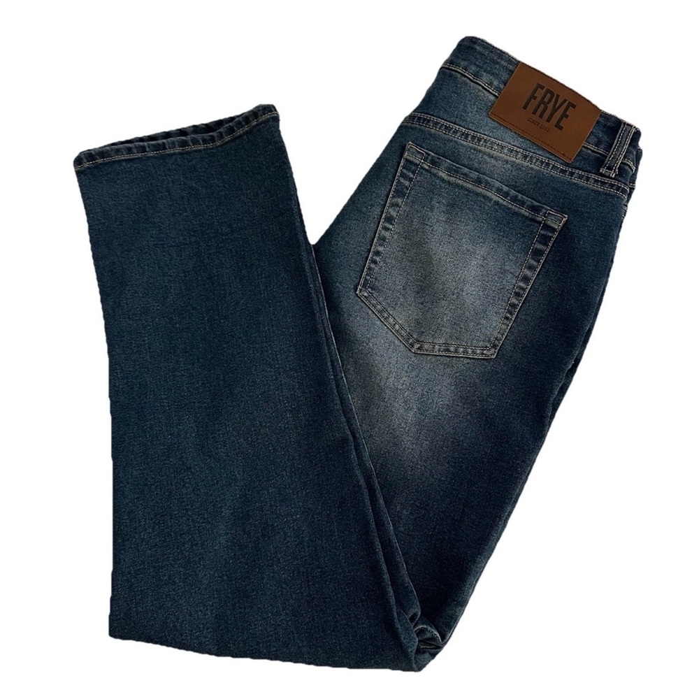 Frye Stretch Straight Leg Mid-Rise Blue Denim Jeans Women’s 8/29-Whiskers Fade